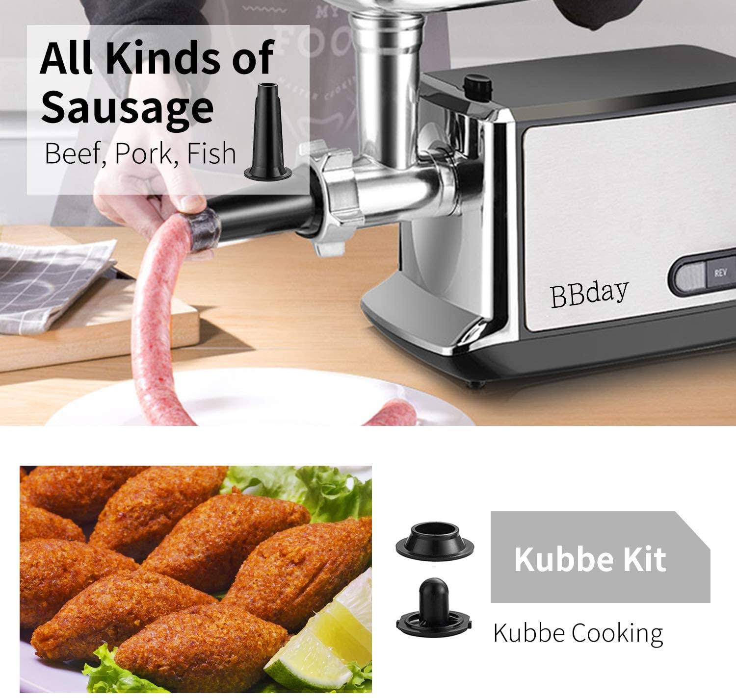 Electric Meat Grinder Stainless Steel Meat Slicer u0026 Sausage Stuffer 2000W Max