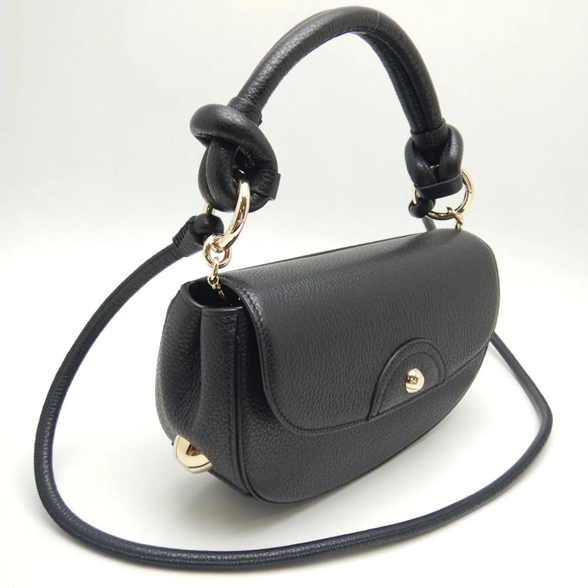 Pre-Owned Salvatore Ferragamo 2WAY 0754149 Handbag Calf Black 250330 (Like New)