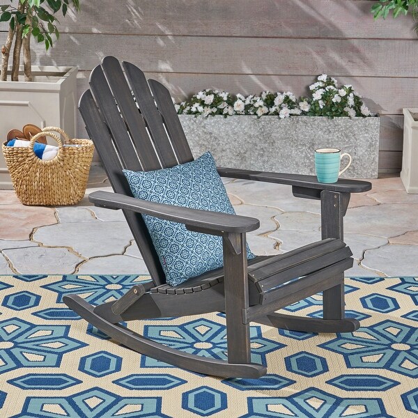 Hollywood Outdoor Adirondack Acacia Rocking Chair by Christopher Knight Home