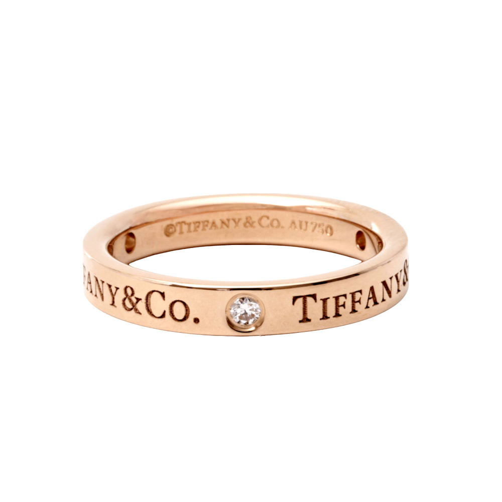 Tiffany & Co. Tiffany Band Ring 18k Rose Gold Ring Diamond 60000528