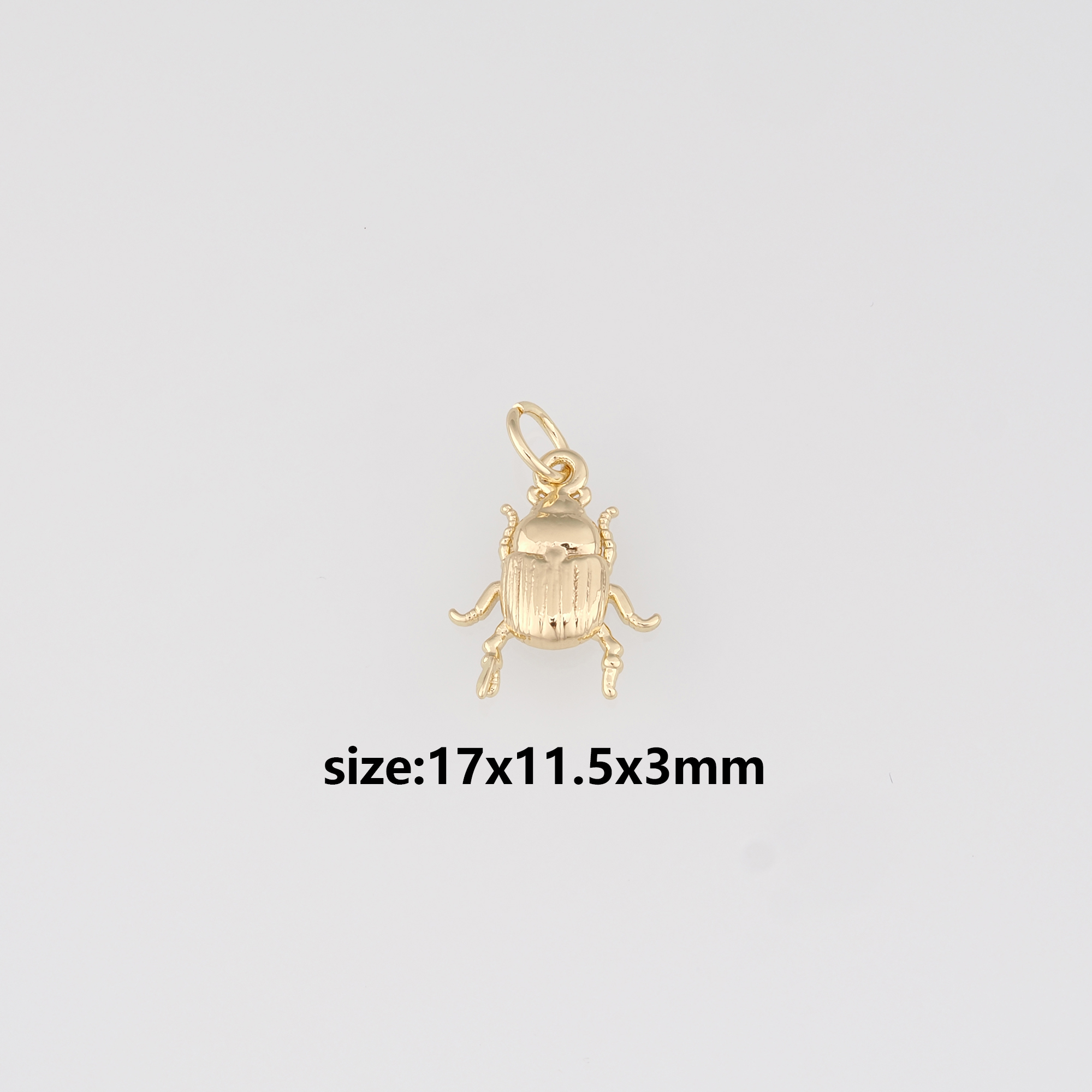 18K Gold Filled Beetle Pendant,Insect Charm Earrings Necklace for DIY Jewelry Making Supply