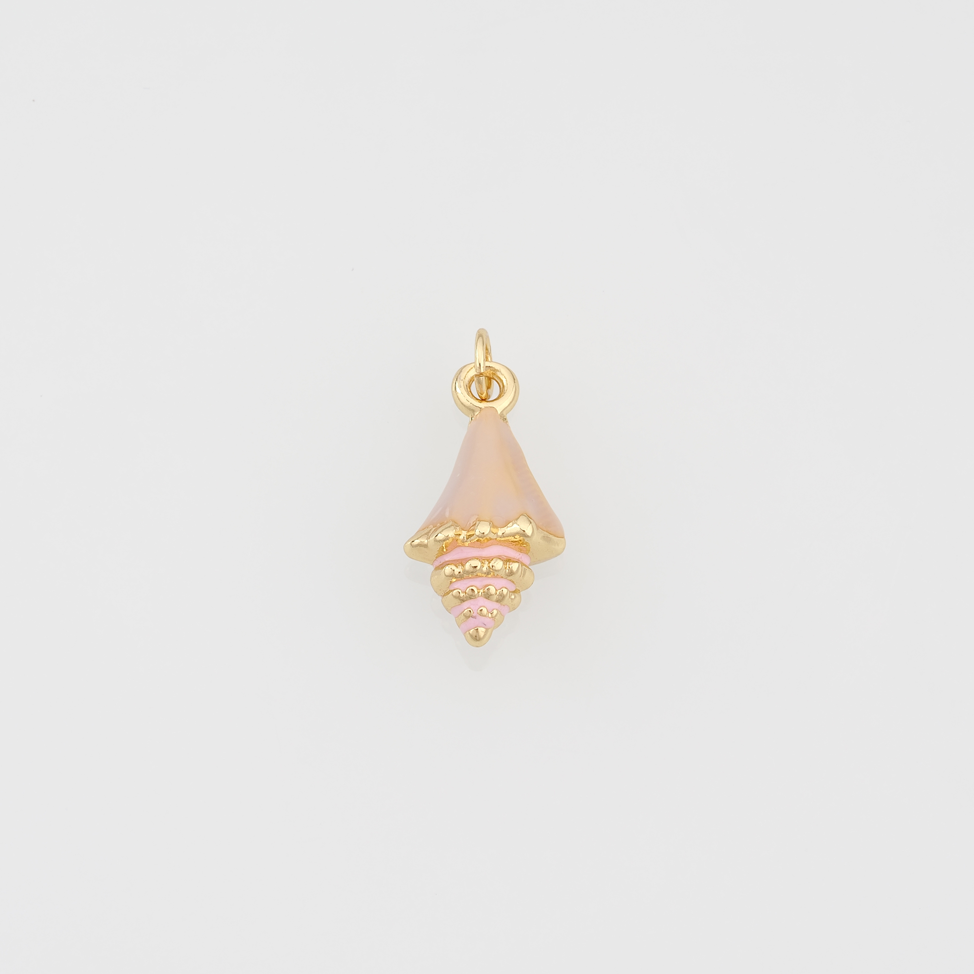 18K Gold Filled Conch Shell Pendant,Enamel Ocean Shell Charm Earrings Necklace for DIY Jewelry Making Supply