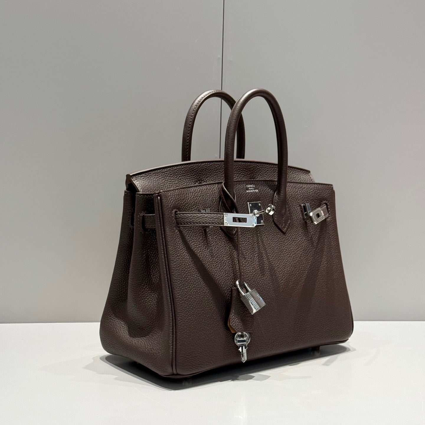 Hermes Birkin 25Cm Cafe Togo Leather Silver Hardware 237502