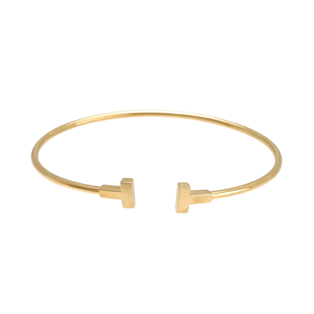 Tiffany & Co. Tiffany T Wire Bracelet M 18K Yellow Gold 60010760
