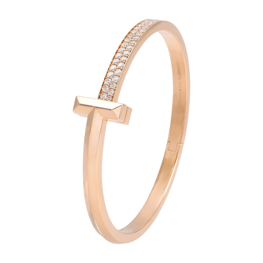 Tiffany & Co. Tiffany T One Wide Bracelet 18K Rose Gold Diamond 67792815