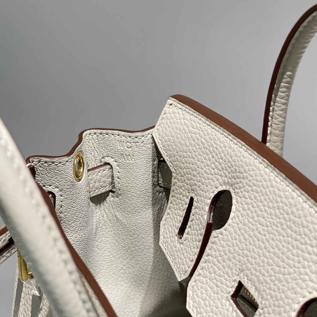 Hermes Birkin 20Cm Pearl Gray Togo Leather Gold Hardware