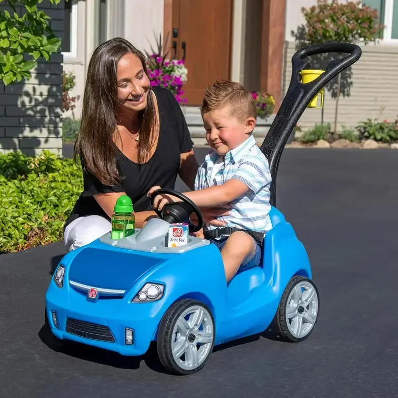 Step2 Whisper Ride II Pink Push Toy Car for Toddlers – Includes Seat Belt and Easy-Storage Design