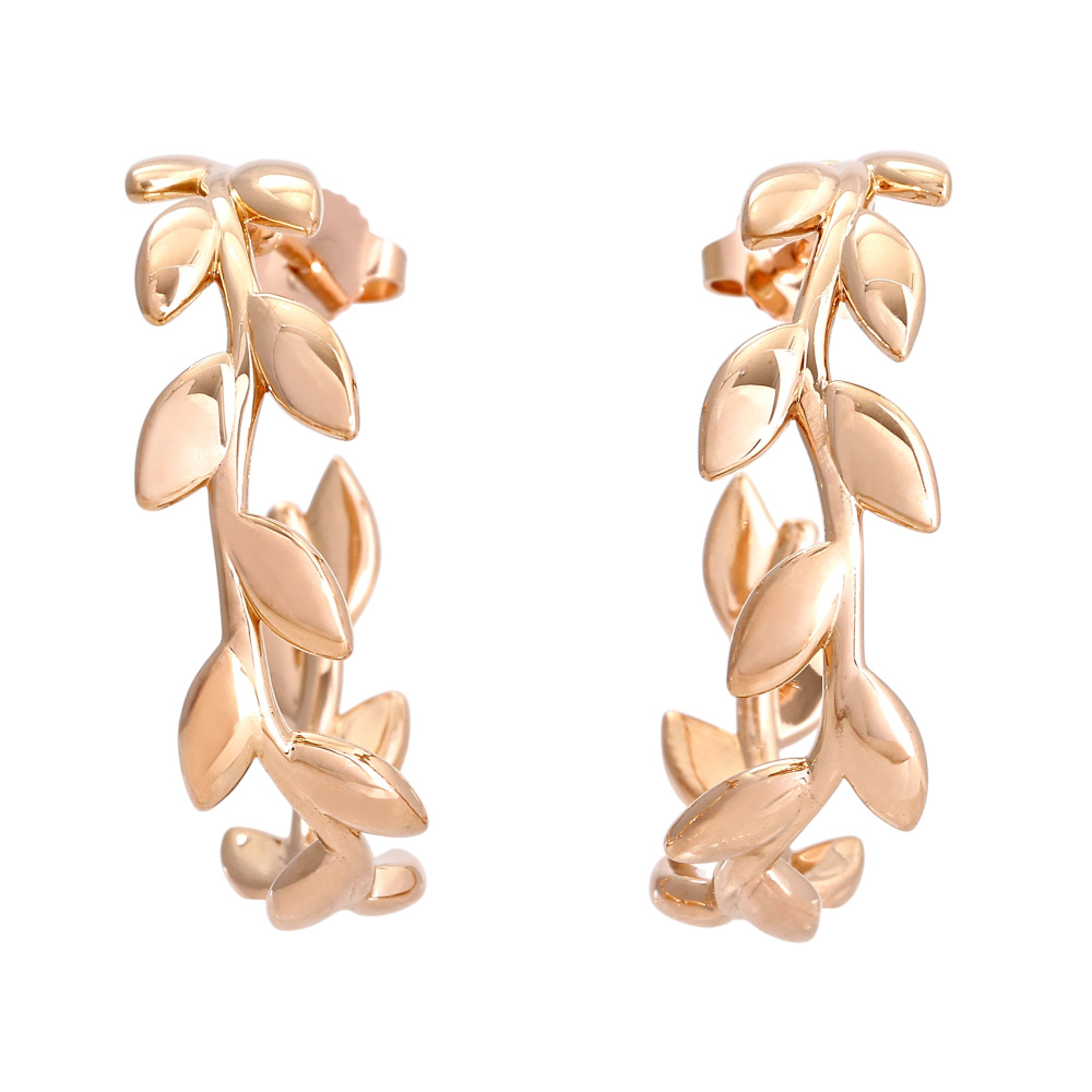 Tiffany & Co. Paloma Picasso Olive Leaf Earrings 18K Rose Gold 60572011