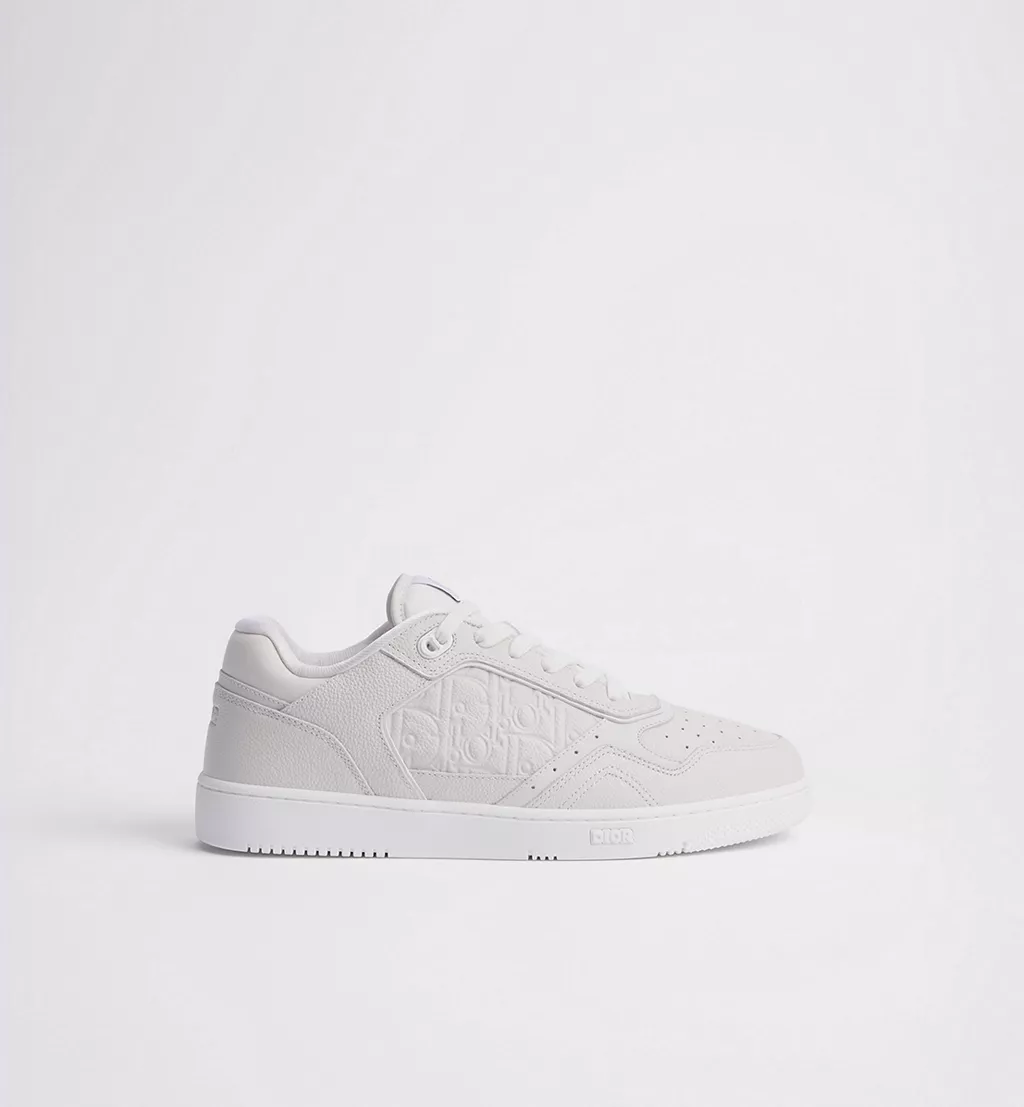 B27 Uptown Low-Top Sneaker White Grained Calfskin and White Dior Gravity Leather