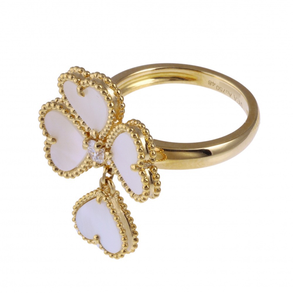 Van Cleef & Arpels Sweetheart F-yage #48 Ring 18K Yellow Gold Diamond VCARN5P300
