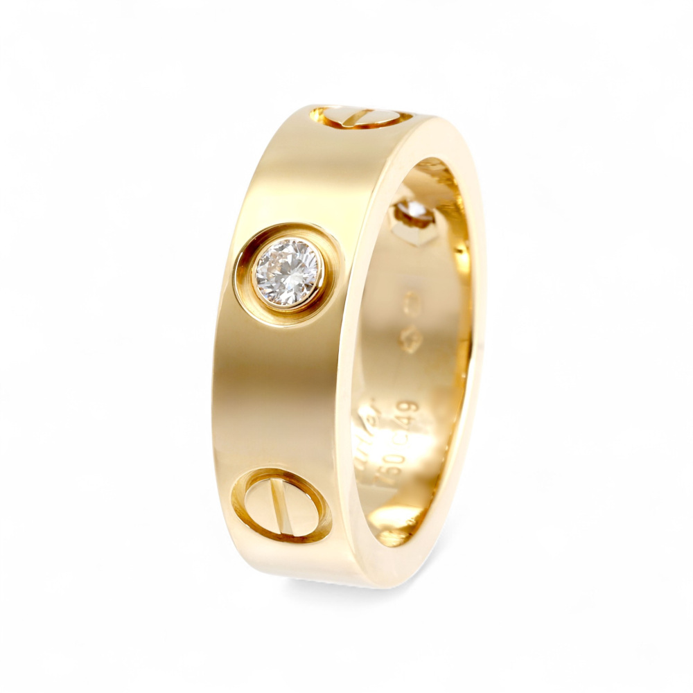 Cartier Love Classic Model Ring 18K Yellow Gold Diamond B4032400