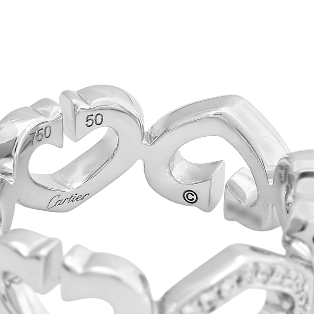 Cartier C Heart Ring 18K White Gold Diamond B4041500
