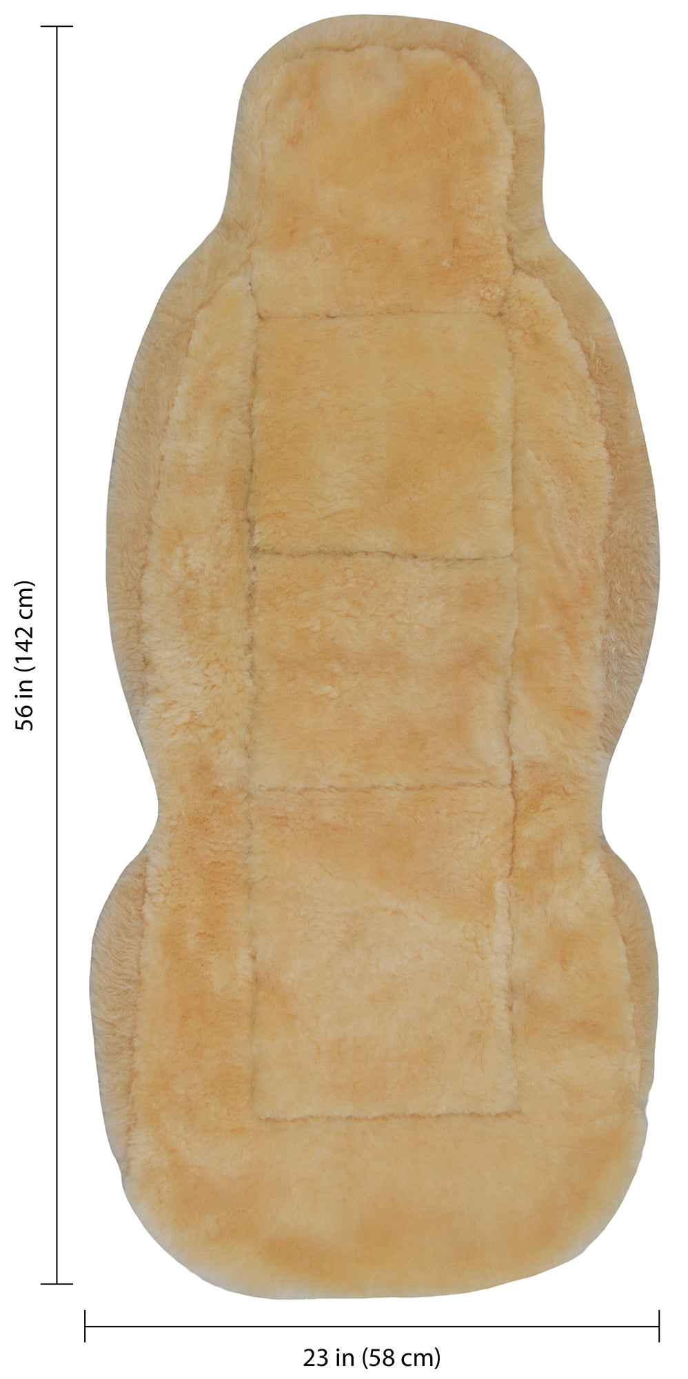 Eurow Sheepskin Seat Cover New XL Design Premium Pelt, Champagne