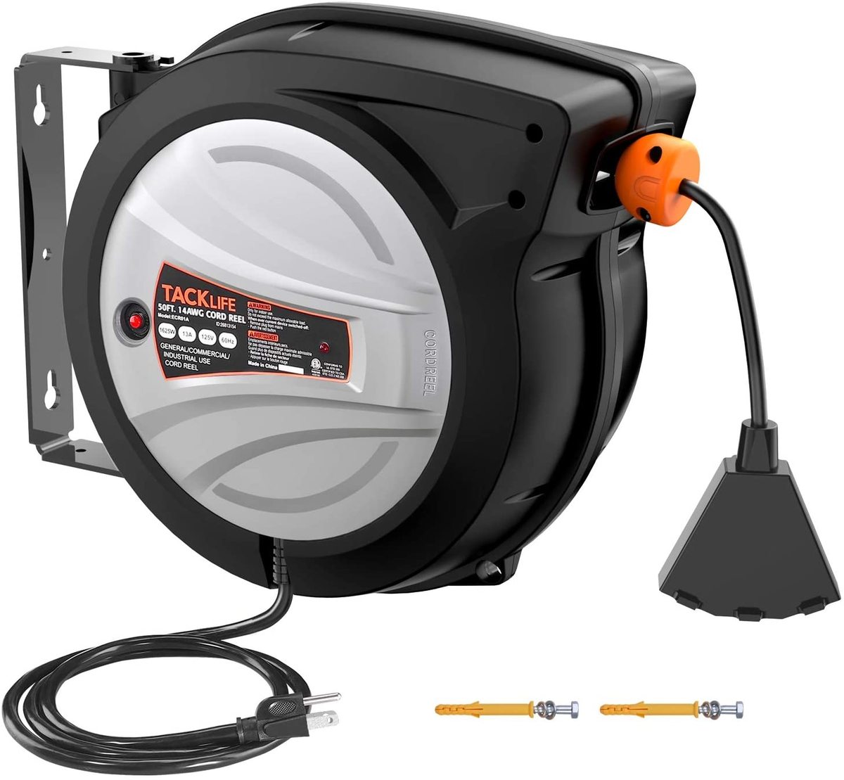 Generic Retractable Extension Cord, 50FT+4.5 Extension Cord Reel