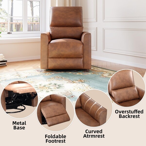 Recliner Chair Swivel Glider,Glider Rocking Chair,Upholstered Leather Sofa