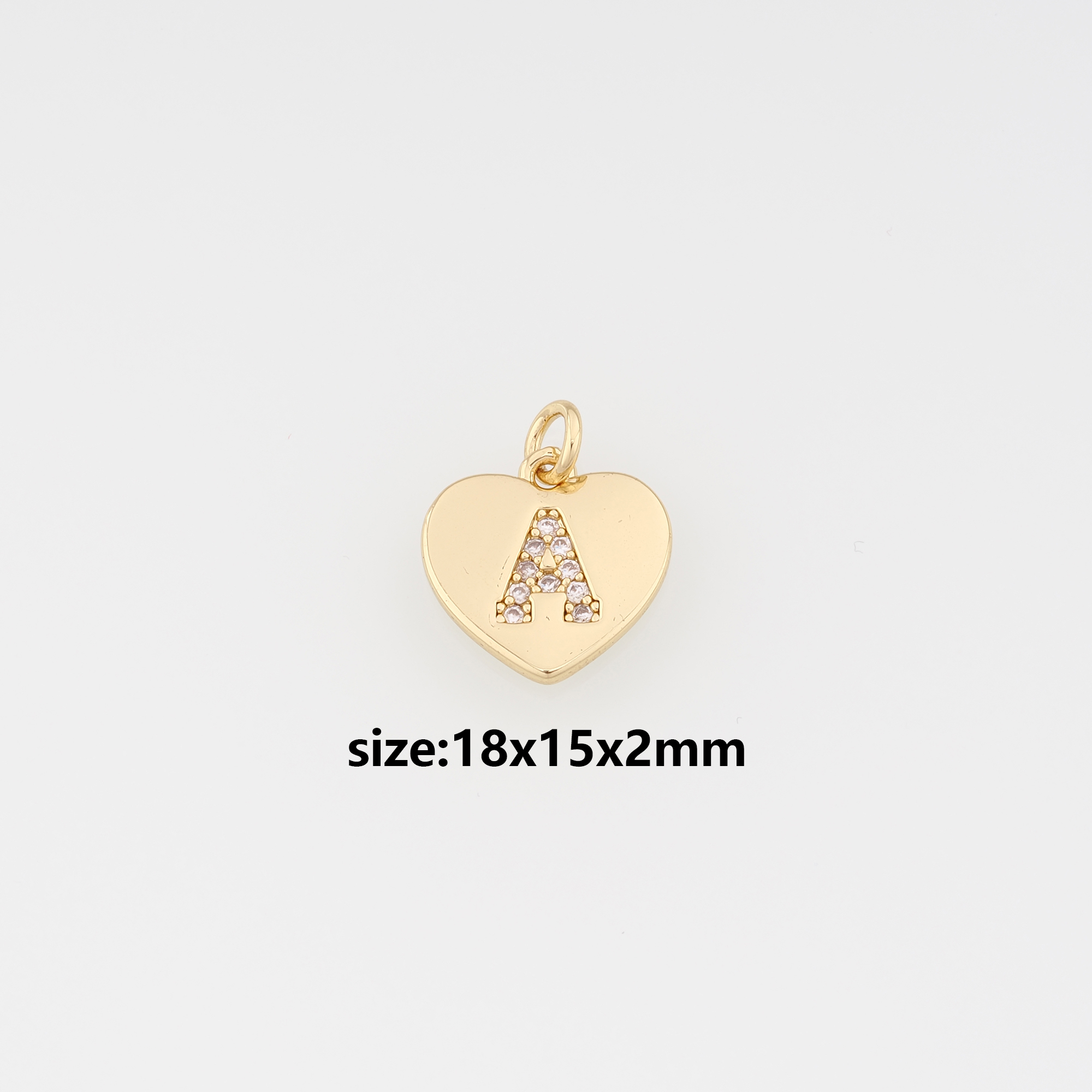 18K Gold Filled Initial Pendant,CZ Micro Pave Letter Charm Earrings Necklace for DIY Jewelry Making Supply
