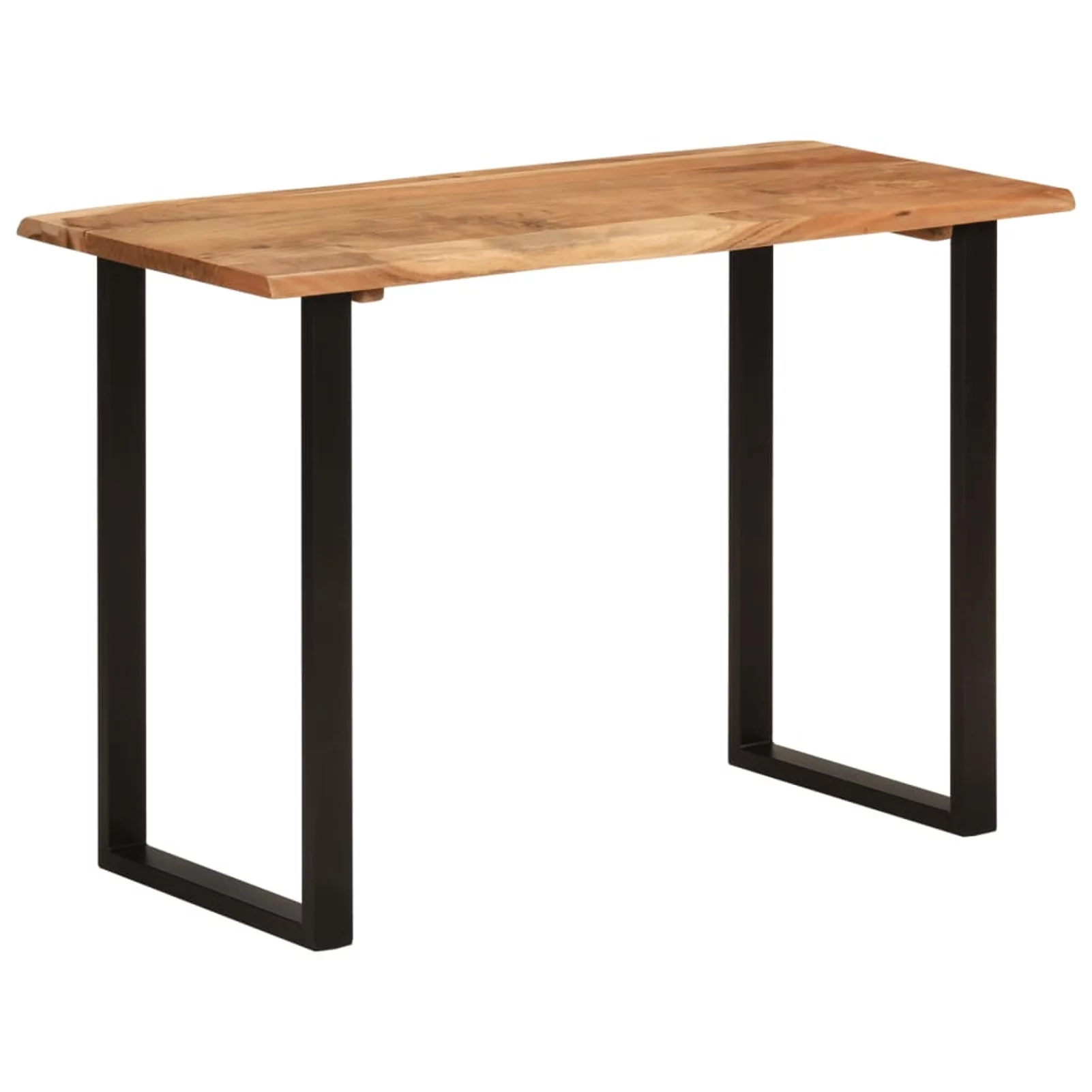 moobody Dining Table, Acacia Wood Top Dinner Table, Iron Legs Kitchen Table for Dining Room, Restaurant, Cafe, Bistro, Home Furniture 43.3 x 19.7 x 29.9 Inches (L x W x H)