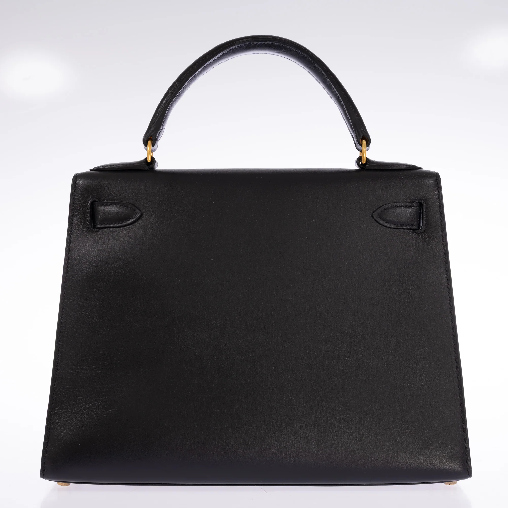 Hermès Kelly 28 Sellier Noir Box Calf Gold Hardware