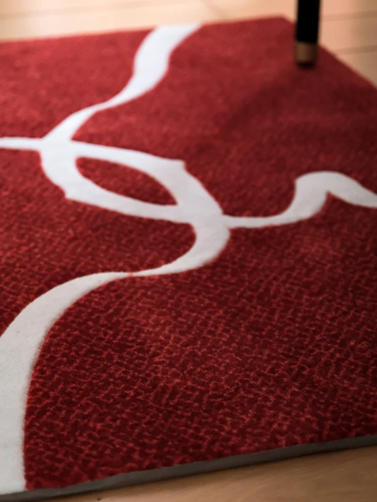CP068 - Ribbon Carpet inspired by Cartie* Ebony Red Art Floor Mat Living Room Entrance Mat
