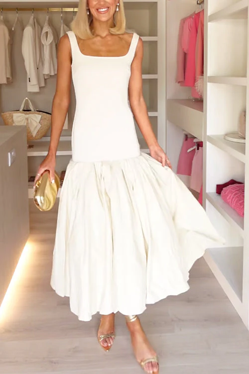 Square Neck Ruffle Maxi DressClistos