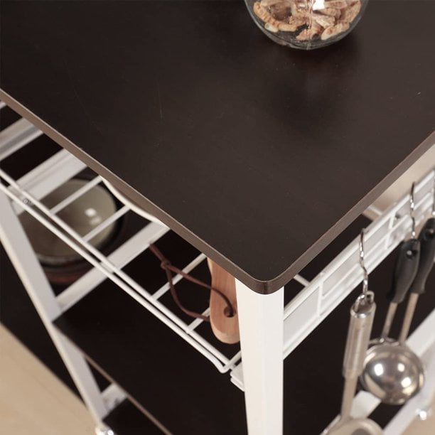 SOGES Kitchen Cart 3-Tier Kitchen Baker’s Rack Utility Microwave Oven Stand Black