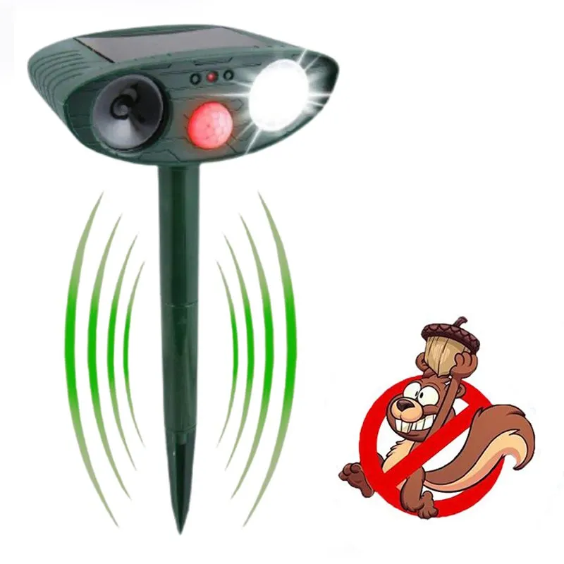 Solar Powered Ultrasonic Squirrel Repellent- Get Rid of Squirrel in 48 Hours