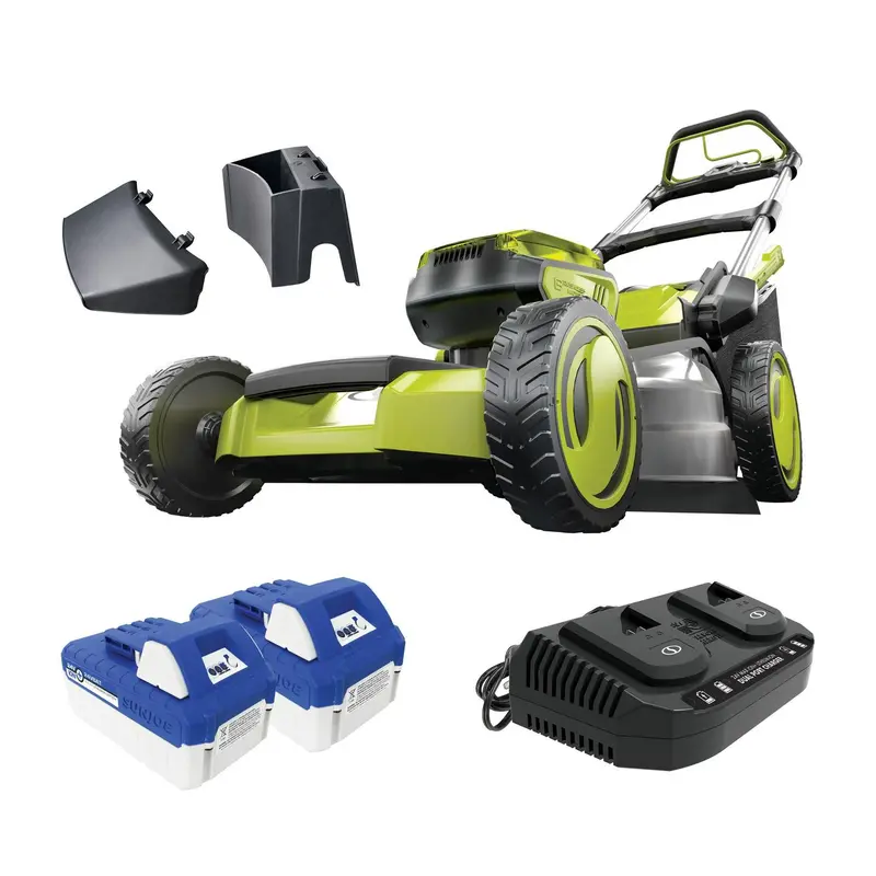 Sun Joe 48V Cordless Self-Propelled Lawn Mower – 20″ Cut, Dual 4.0Ah Batteries, 7-Position Height Adjustment