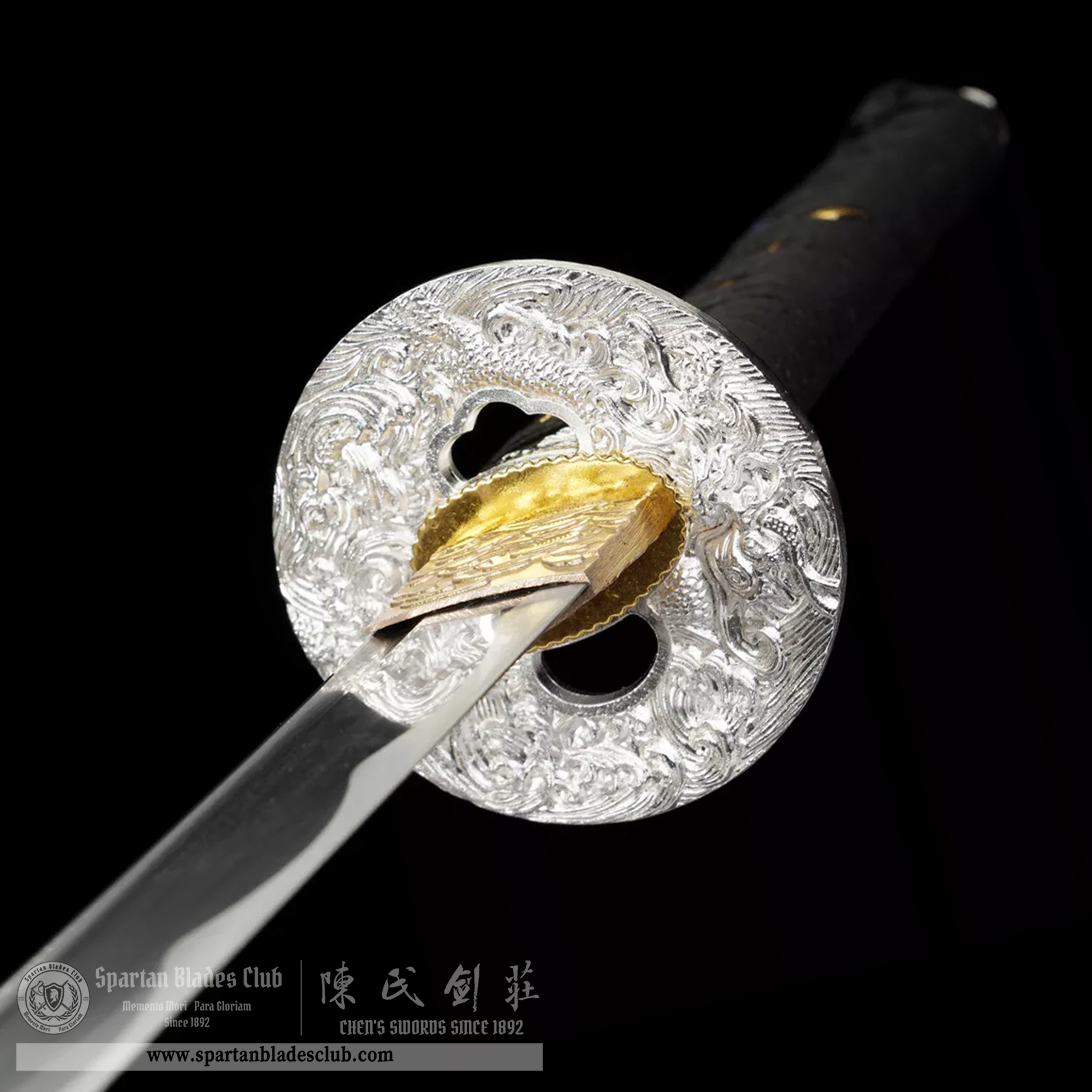 HW43 | Longtuteng | Not Sharpened | Practice Sword | Katana | Carbon Steel | Black | loong(Chinese Dragon) | Full-tang | Spartan Blades Club | CHEN'S SWORDS 1892 - Spartan Blades Club - 陳氏劍莊1892