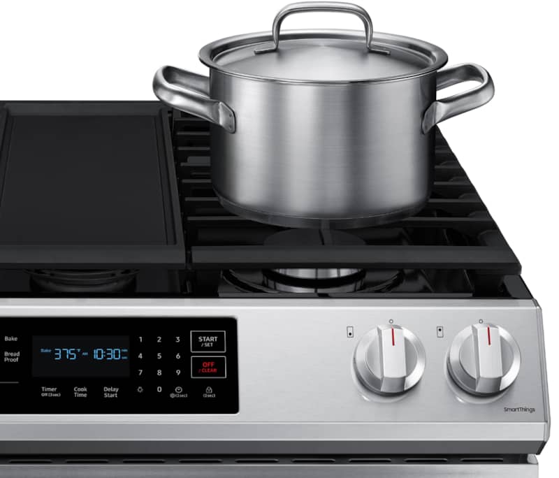 Samsung ADA 6 Cu. Ft. Fingerprint Resistant Stainless Steel Slide-In Gas Range With Convection and Wi-Fi