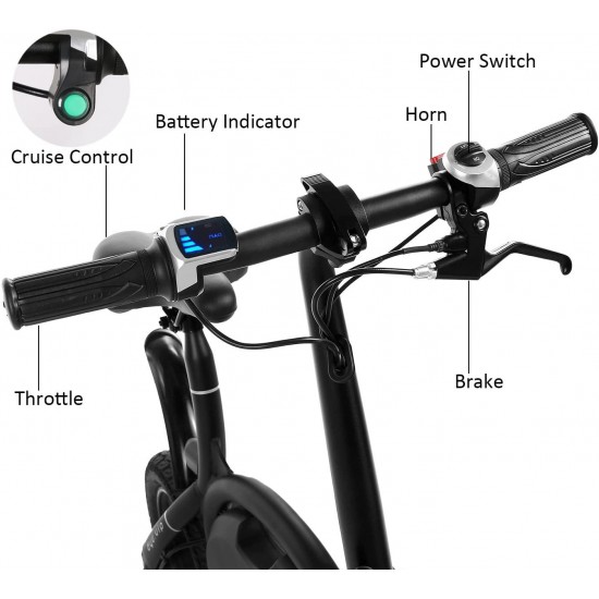 Folding Electric Bike– 350W 36V Electric Bicycle Waterproof E-Bike with 15 Mile Range, Collapsible Frame, and APP Speed Setting
