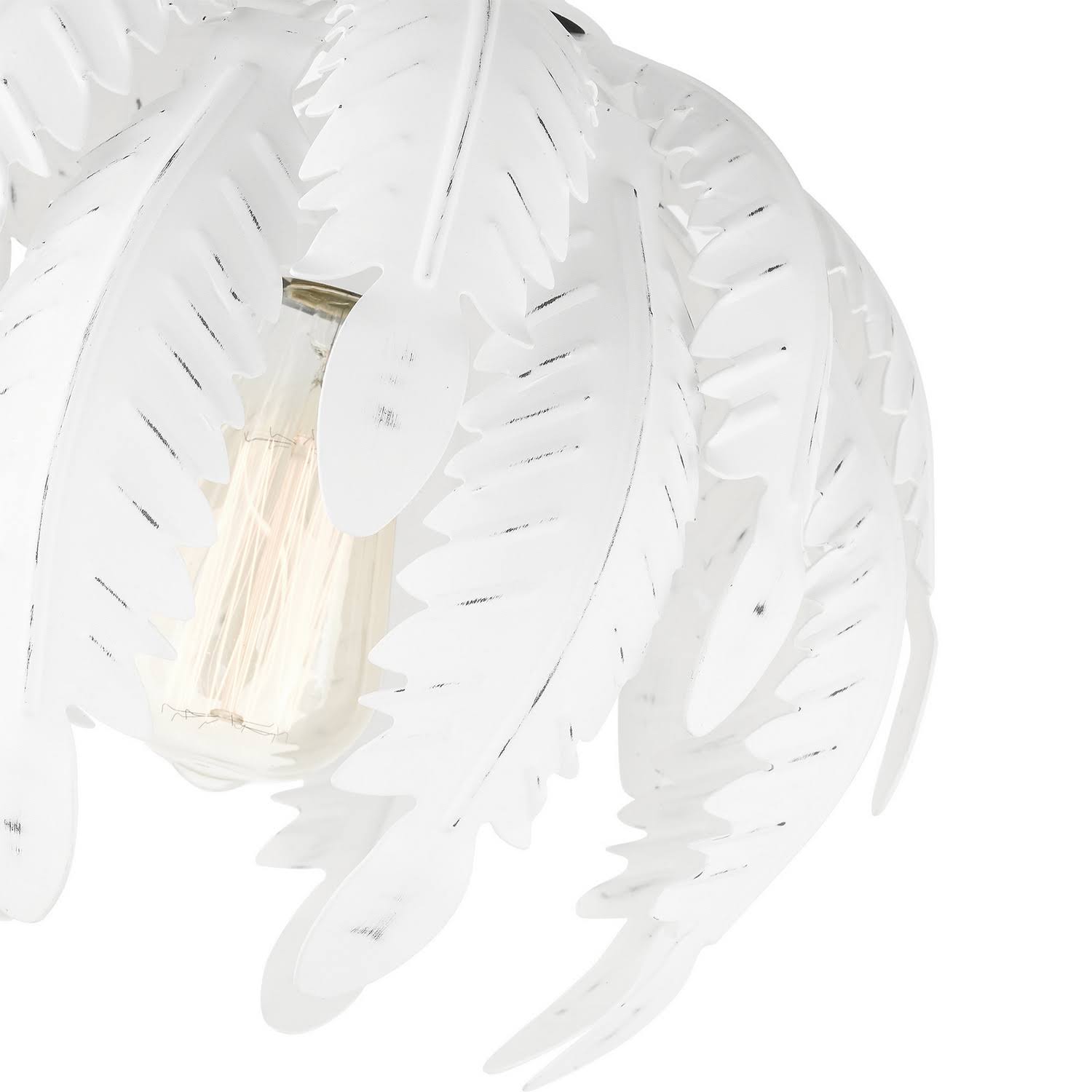 Livex Lighting Acanthus 1 Light Antique White Semi Flush Mount 46231-60