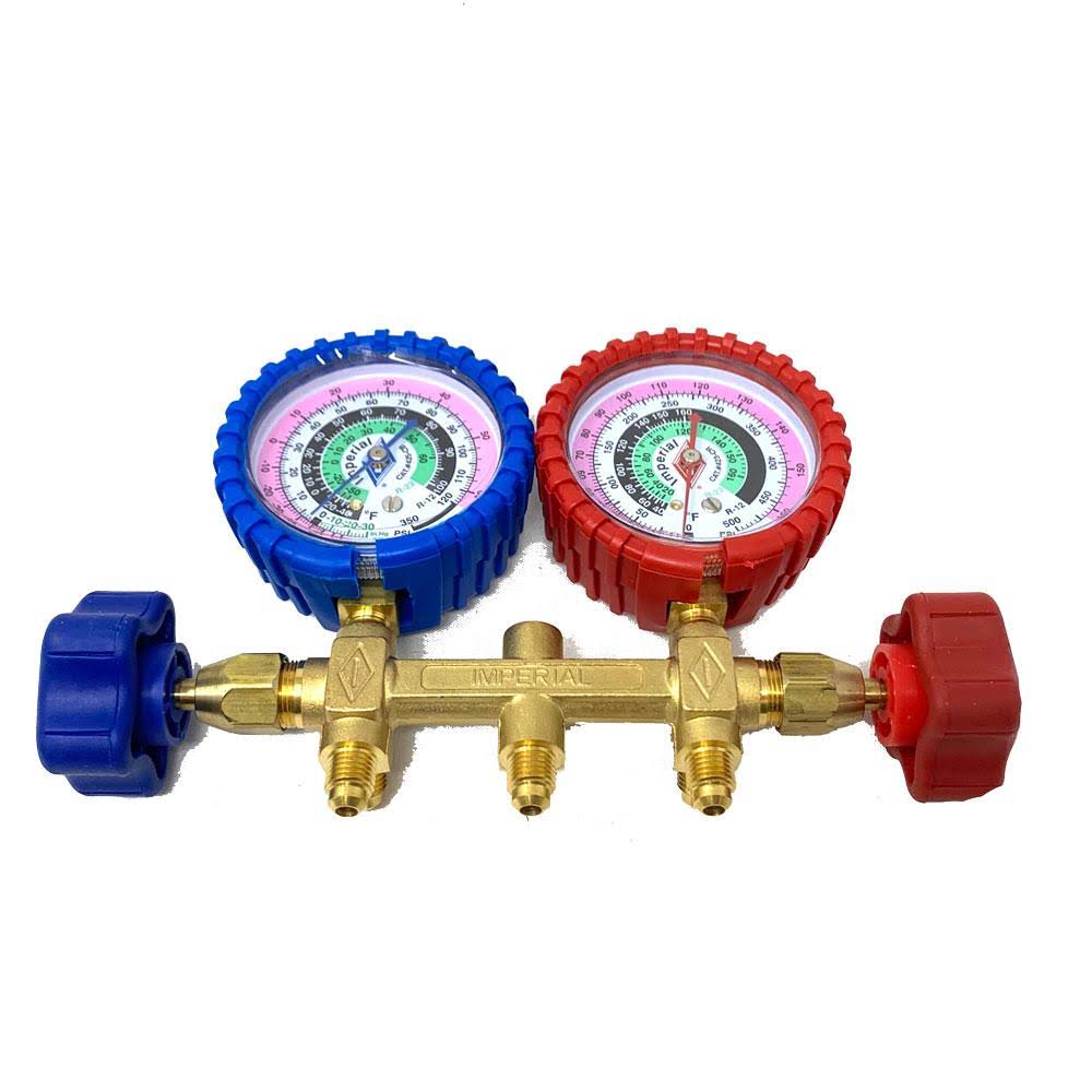 Imperial 2-Valve 4000 PSI Brass Manifold with (3X) 5 ft. Long HOSES
