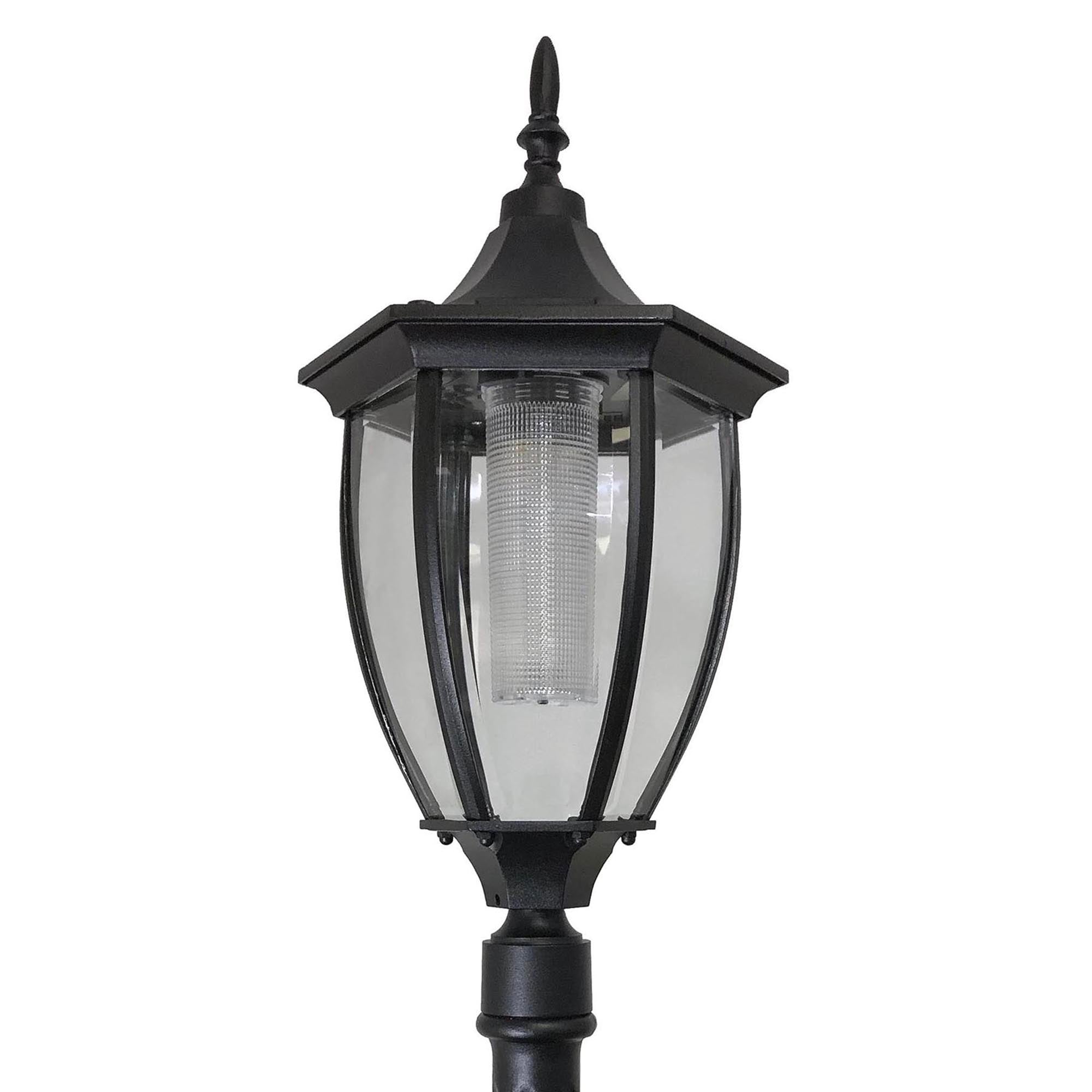SunRay Cresmont Solar Lamp Post and Planter, with Hanger, Black, Single Head