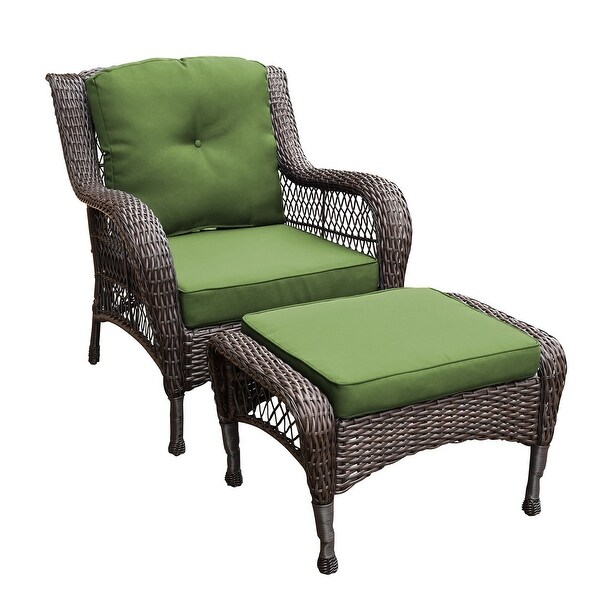 6piece Resin Wicker Patio Furniture Conversation Set with High Back