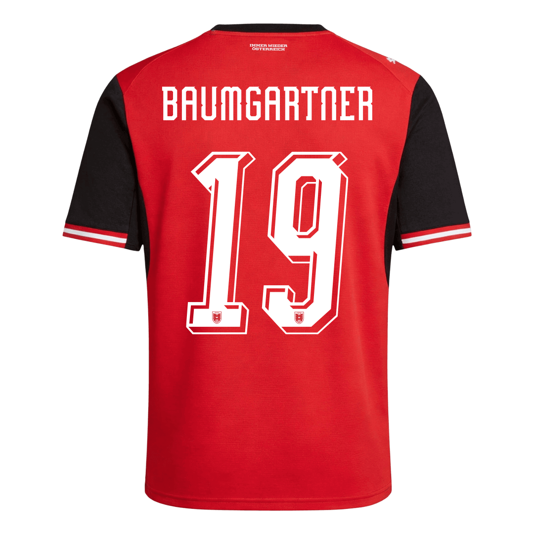 BAUMGARTNER #19 Austria Home Soccer Jersey World Cup 2026