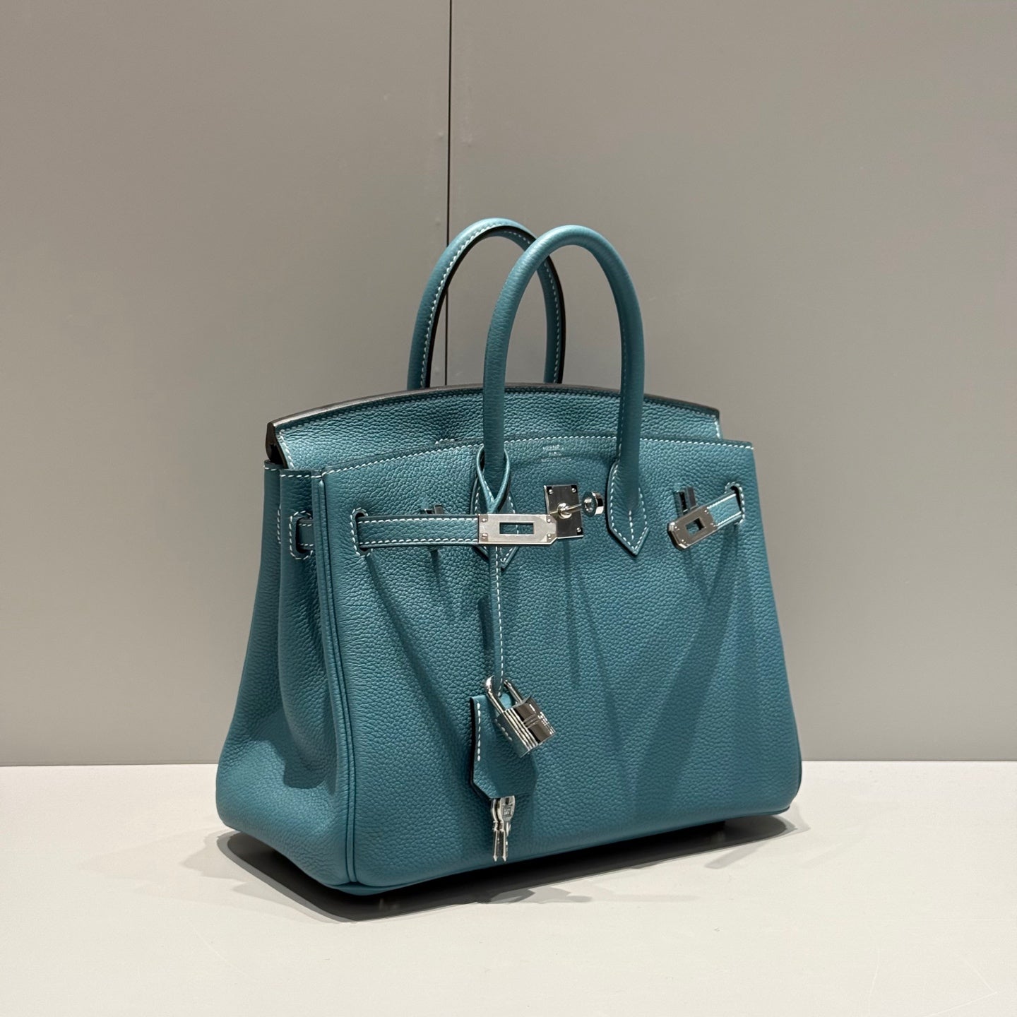 Hermes Birkin 25Cm Teal Green Togo Leather Silver Hardware 237510