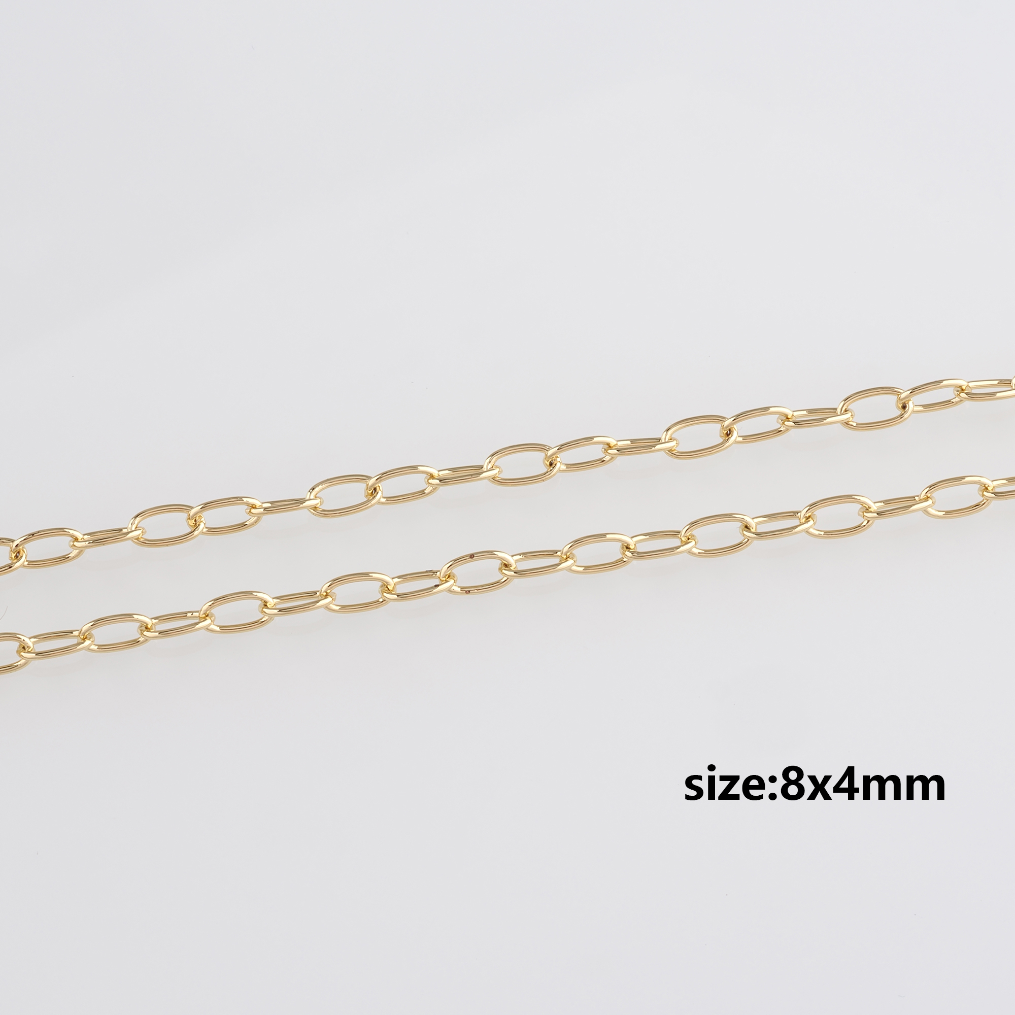 18K Gold Filled Paper Clip Chain Necklace,Dainty Link Chain,Gold Oval Chain Necklace for DIY Jewelry Making Supply