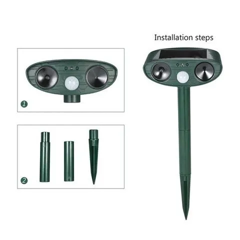 Solar Powered Ultrasonic Squirrel Repellent- Get Rid of Squirrel in 48 Hours