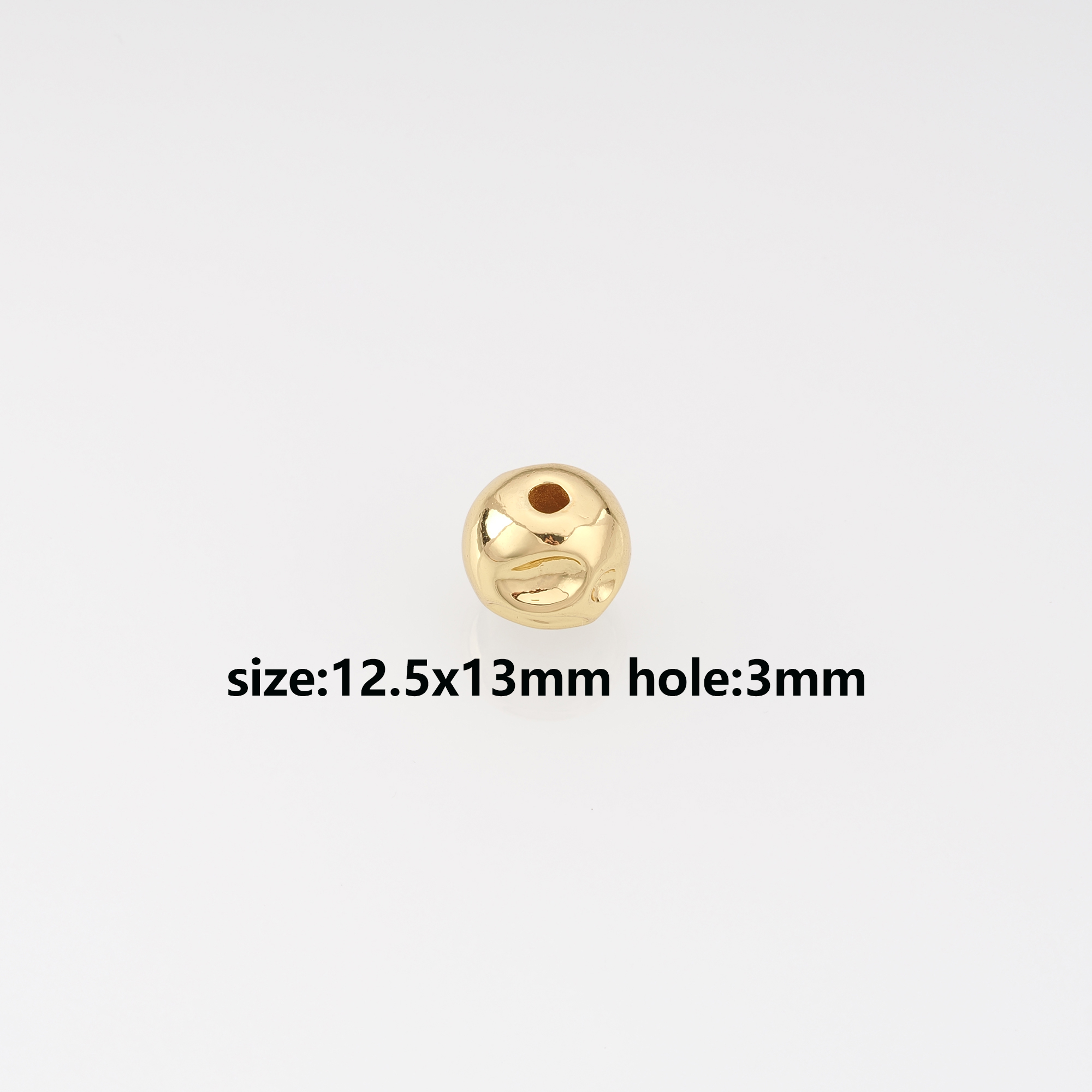 18K Gold Filled Round Spacer Beads,Round Beads for Bracelet Jewelry Necklace Making Supply