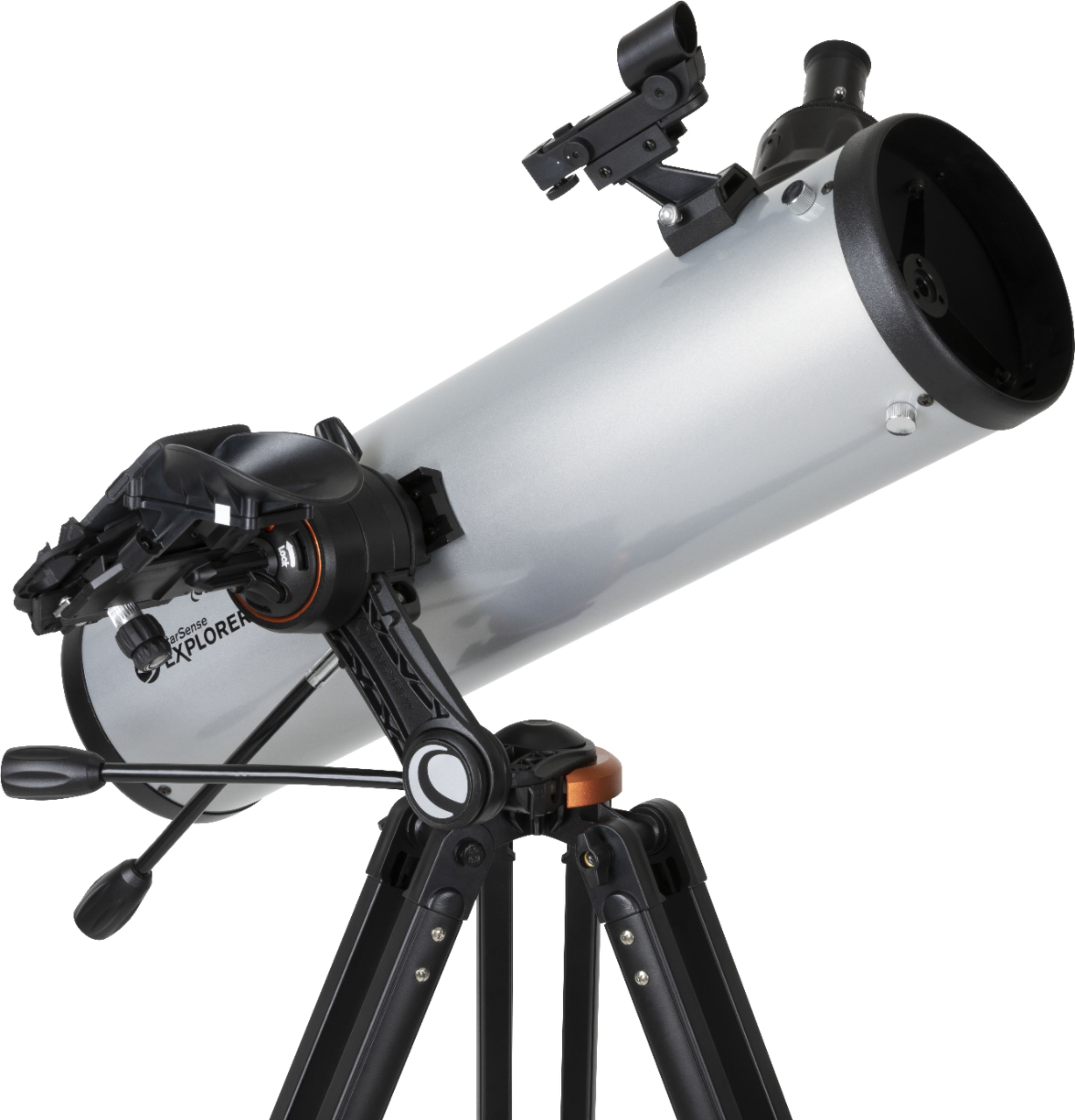 Celestron - Starsense Explorer DX 130AZ Smartphone App-Enabled Newtonian Reflector Telescope - Silver/Black