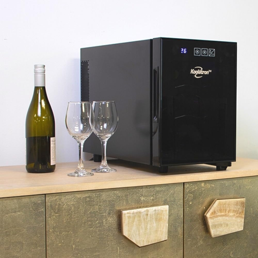 16L (0.6 Cu.Ft) 6-Bottle Wine Cooler Freestanding Countertop Digital Temp Control Black