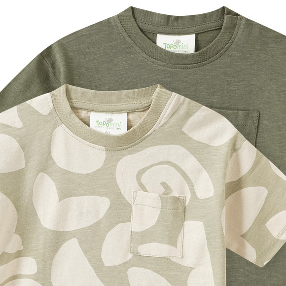 Topomini Pure Collection 2 Baby T-Shirts mit Brusttasche