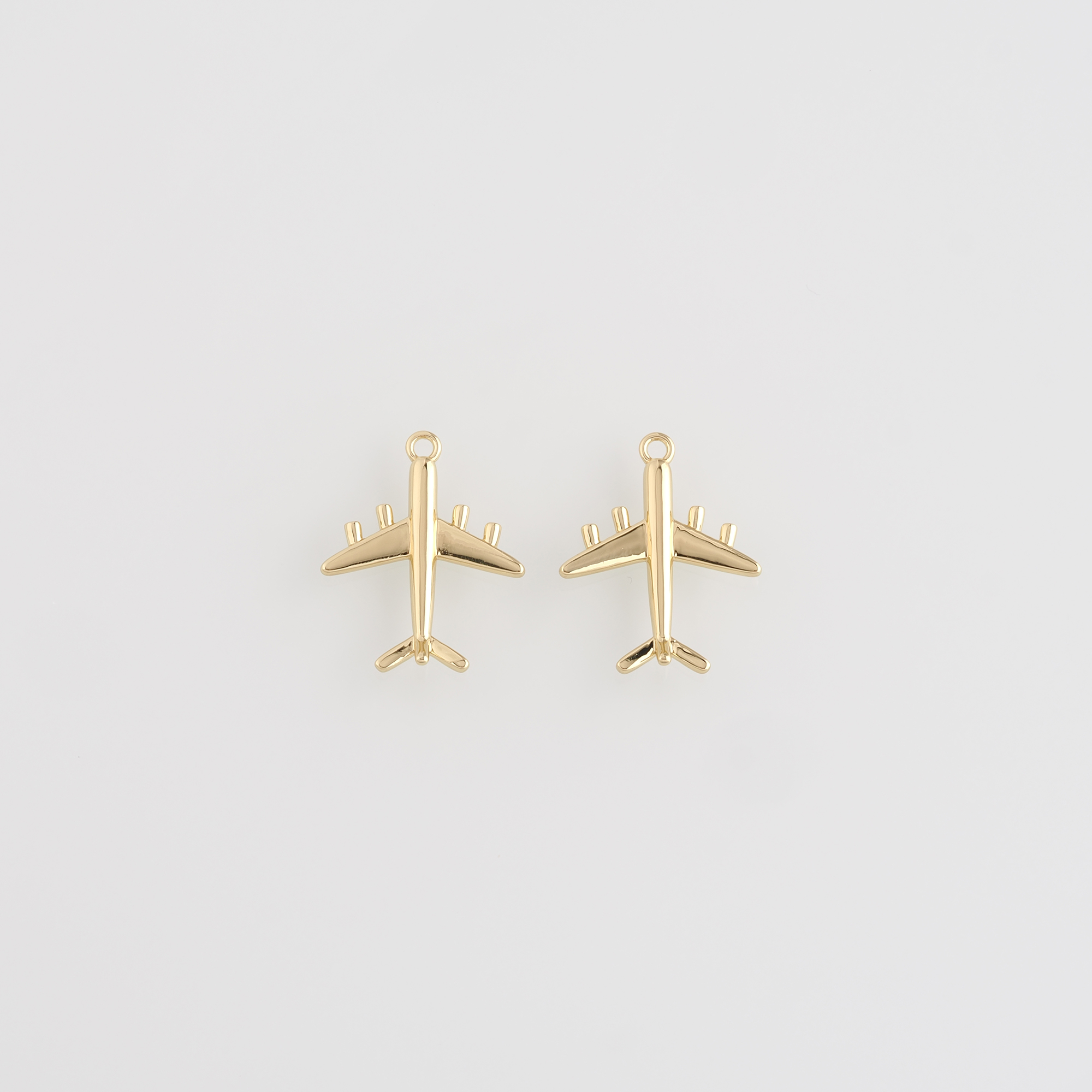 18K Gold Filled Airplane Pendant,Dainty Airplane Charm Earrings Necklace for DIY Jewelry Making Supply