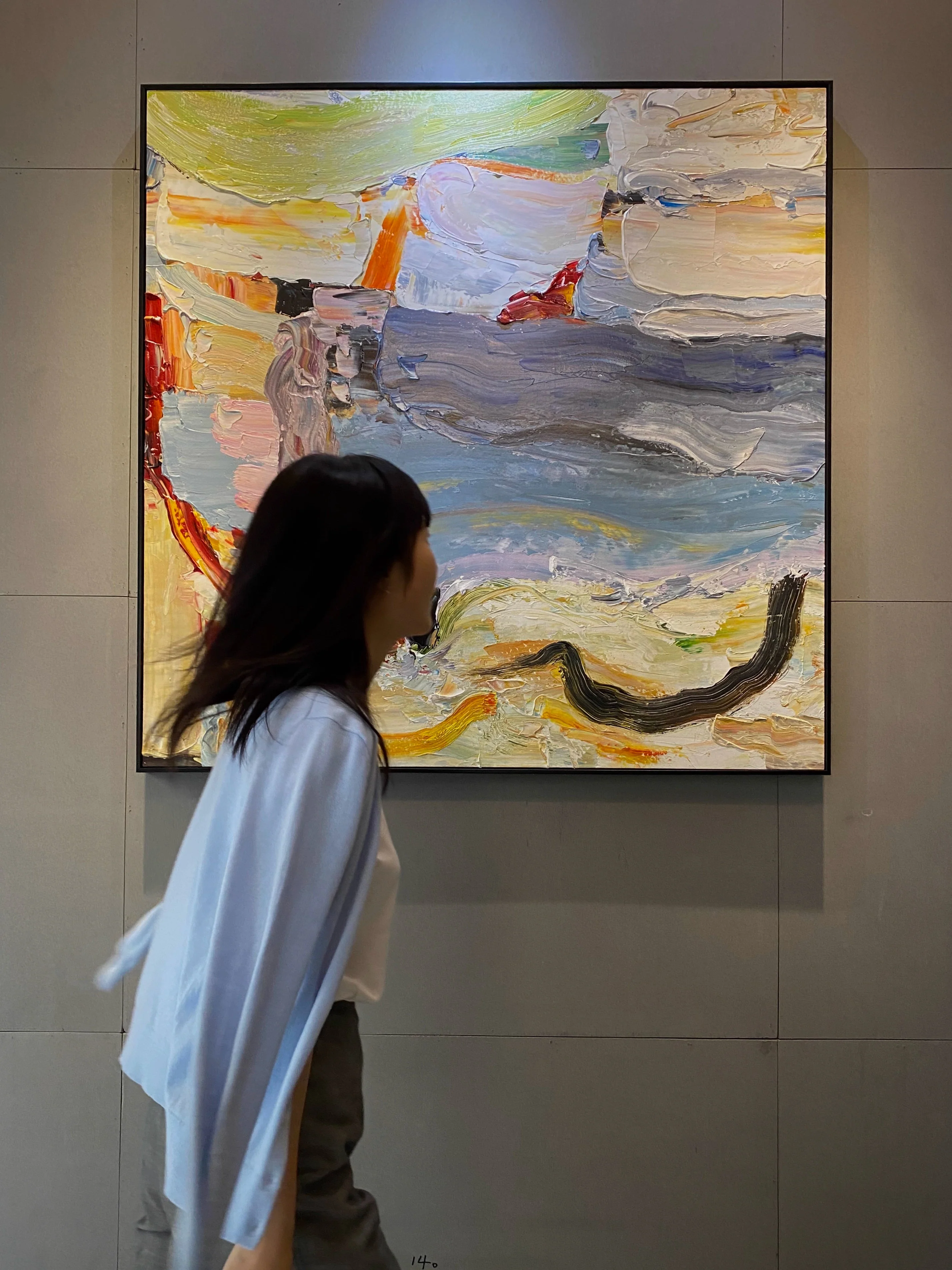 DZ999 - Los Angeles Custom Thick Color Pure Hand-Painted Oil Painting Entry Modern Abstract Collision Color Handmade Large Painting Series
