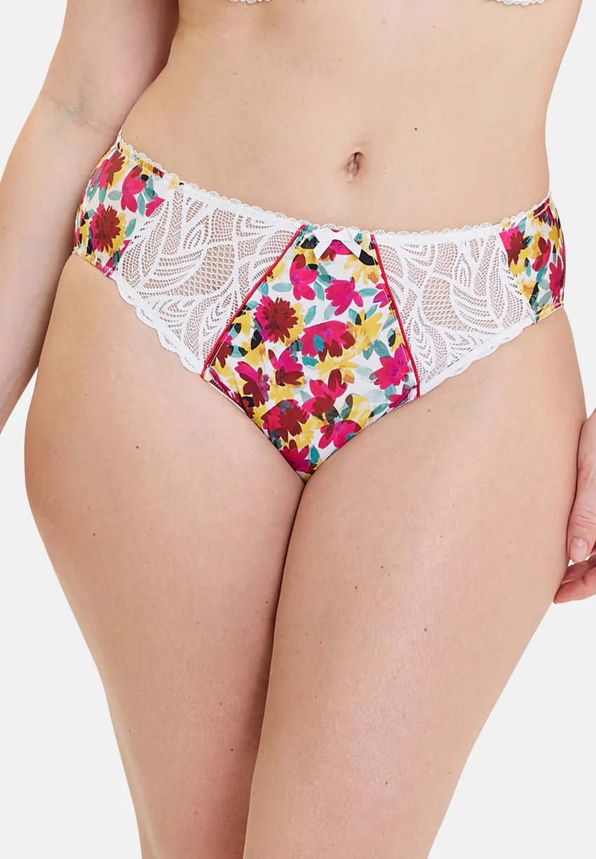 Slip Célia Fleurs Rouges & Jaunes
