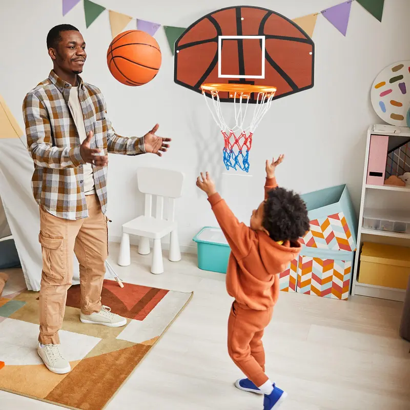 Wall-Mounted Basketball Hoop – 26″ x 17.5″ Shatter-Proof Backboard for Indoor/Outdoor Use