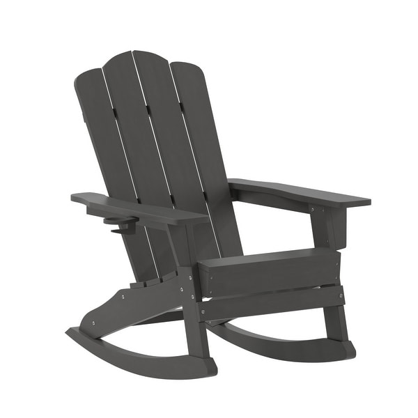Commercial AllWeather Rocking Adirondack Chair with Swiveling Cupholder