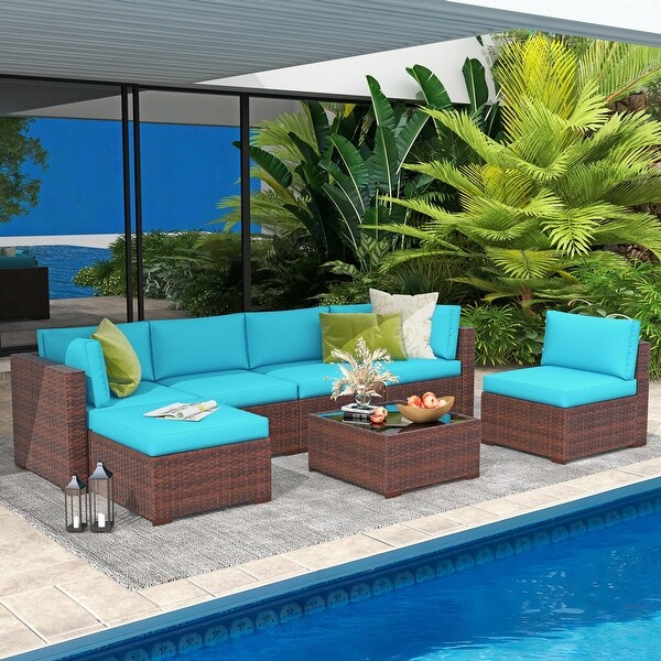 7piece Wicker Sectional Sofa Set
