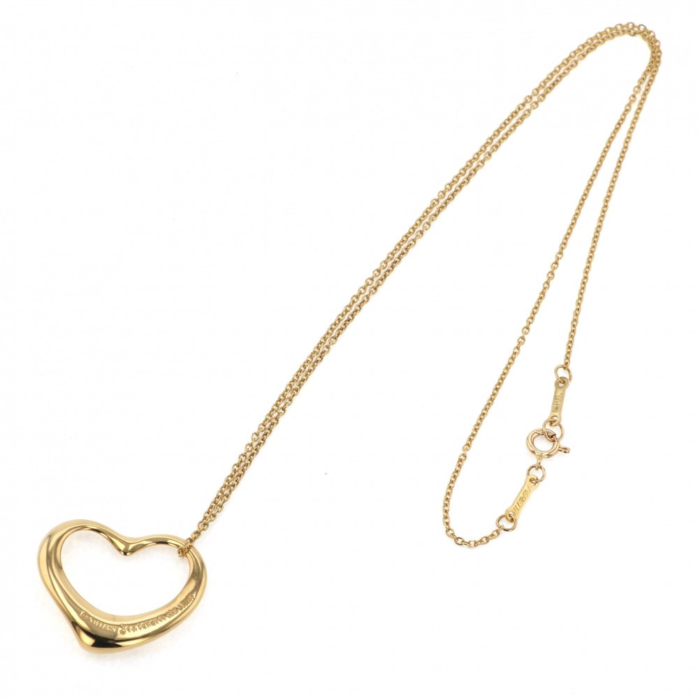 Tiffany & Co. Elsa Peretti Open Heart Necklace 18K Yellow Gold