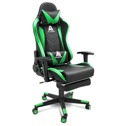 Gaming Chair High Back Ergonomic Computer Racing Chair Adjustable Office Chair with Footrest, Lumbar Support Swivel Chair - Upgraded Version BlackPurple